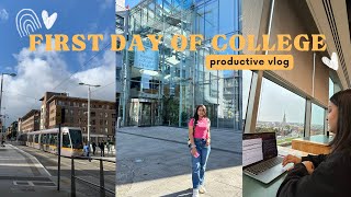 First Day of College at NCI📍🇮🇪 | Grocery + Cooking *vlog* 🛍️ | International Student | College life🌟