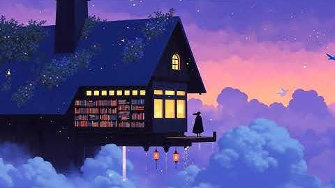 Lofi Chill | A Floating Magical Library Above the Clouds