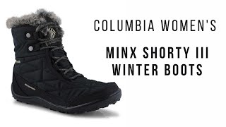 Columbia Women's MINX SHORTY III winter boots black waterproof video