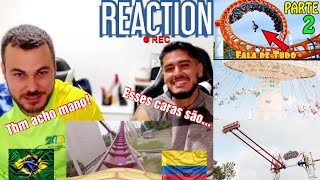 REACT Fala de Tudo |🔴 Os mais BIZARROS acidentes em Parques de Diversões! PARTE 2 | 😶😶😶 | 🇨🇴🇧🇷 #384