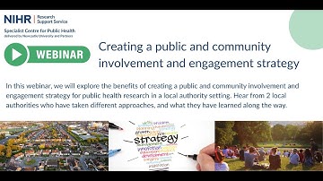 Webinar- Creating a public and community involvement and engagement strategy