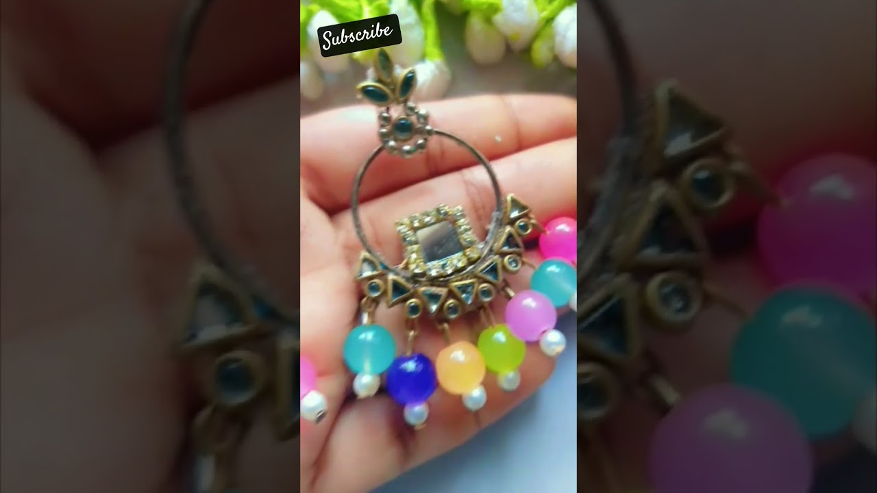 handmade amazing stone earrings 💙making tutorial 