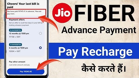 How to recharge jio fiber from my jio app 2023 | jio fiber recharge kaise kare | advance payment
