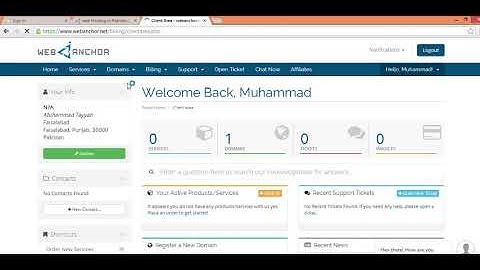Change Nameservers of domain in webanchor.net client area