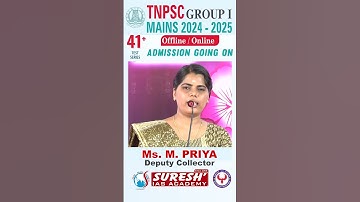 TNPSC | GROUP-I  ACHIEVER | Ms. M. Priya Deputy Collector | Motivational Speech | Suresh IAS Academy