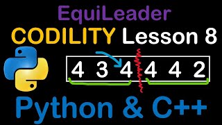 EquiLeader in Python and C++ Codility Solutions Lesson 8 - YouTube Equileader In Python And C++ Codility Solutions Lesson 8 - Youtube