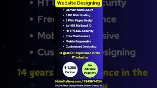 Website Designing Package 💻 | ₹1200/Year | No Advance Payment | MakeMySales