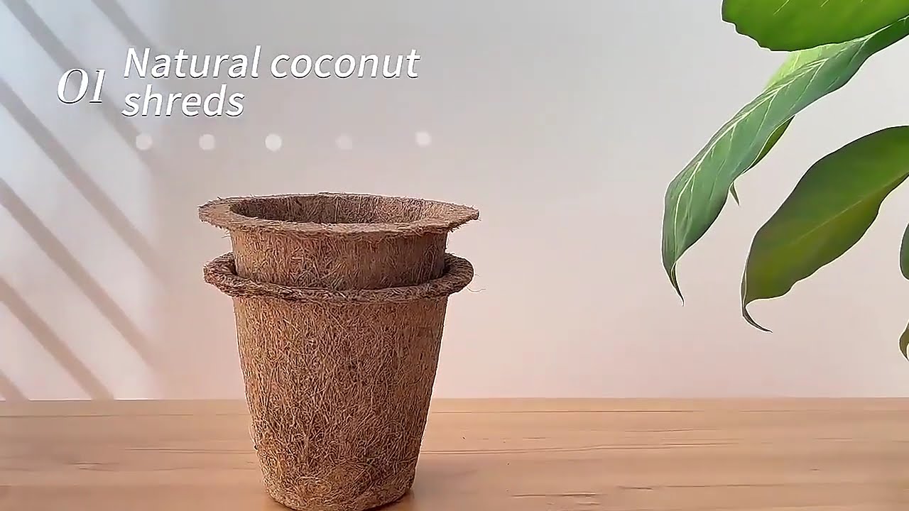 100% ECO FRIENDLY COCONUT FIBER CLAY BIODEGRADABLE COCONUT COIR GROW NURSERY PLANT POT