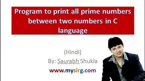 Program to print all prime numbers between two numbers in C