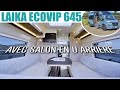 Laika ecovip 645 avec double salon  vaste salon en u arrire modulable en lits et dinette avant 