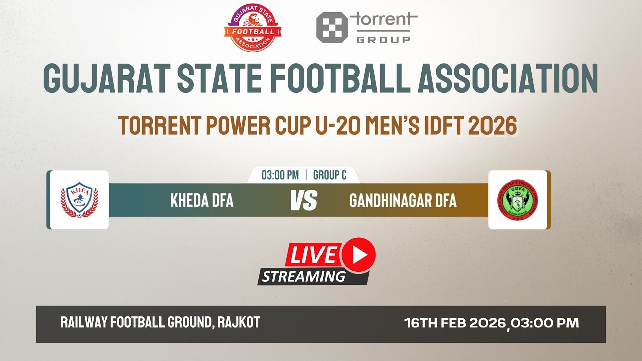 LIVE | GSFA TORRENT POWER CUP U-20 MEN’S IDFT 2026 | KHEDA DFA VS GANDHINAGAR DFA | GROUP C