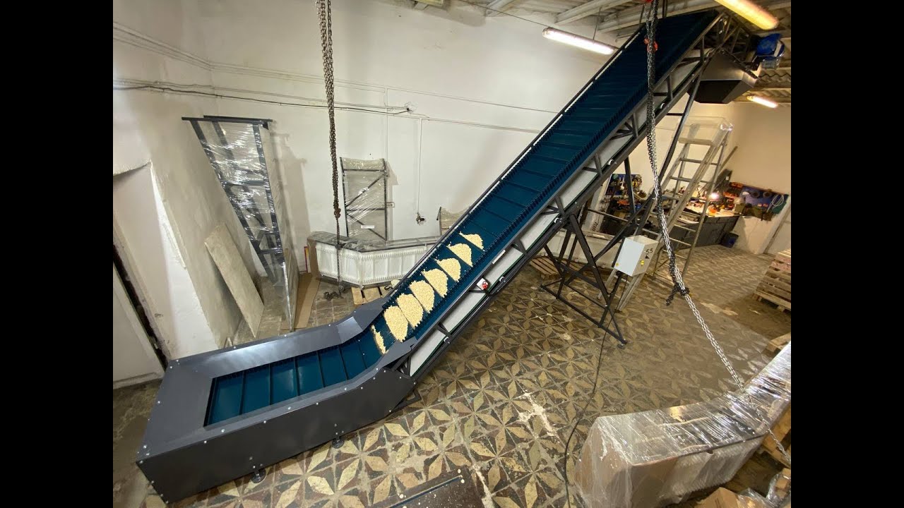 Z образный конвейер для влажных и липких сыпучих грузов. 0979