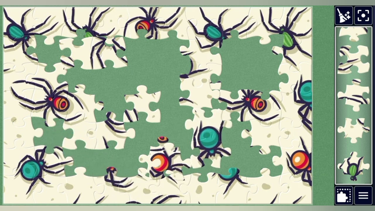 Teal & Orange Spider TileArt 🕷️🕸️🎨🖼️🧩//@jigsawpuzzle45 