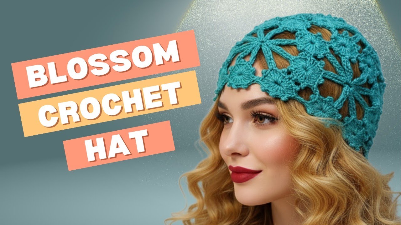 #قلاب_بافی آموزش کلاه شکوفه ترند / بافت یکسره بدون قطع نخ