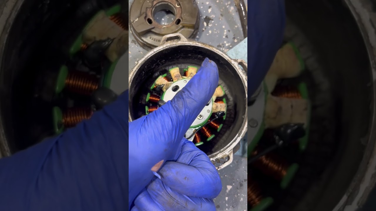 New stator installed #stator #spark #plug #ktm #cover #wiring #dirt #bike #old #new #upgrade #diy