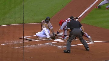 STL@PIT: Carpenter nabs Polanco to get double play