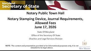 Notary Town Hall: Notary Stamping Device, Journal Requirements and Allowed Fees