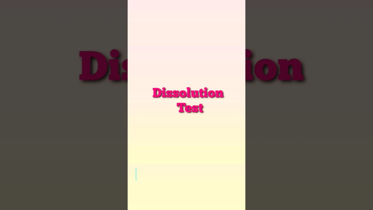 Dissolution Test for Solid Dosages Form| Pharmaceutics| Tablet| Capsule
