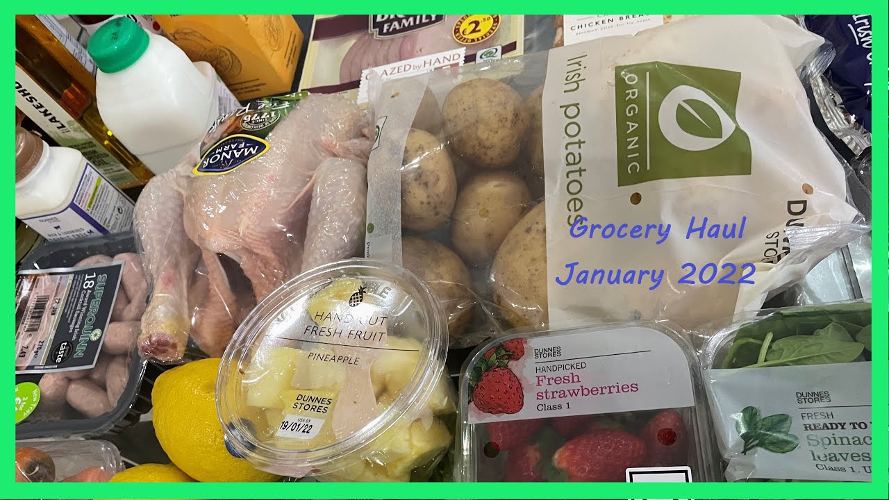 Irish grocery haul with prices Dunnes Stores Jan 2022 YouTube