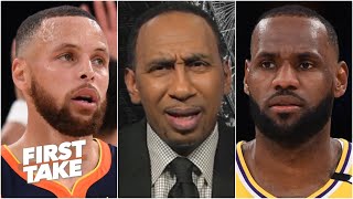 'Luck!' - Stephen A. reacts to LeBron's game-winner vs. Steph Curry | First Take