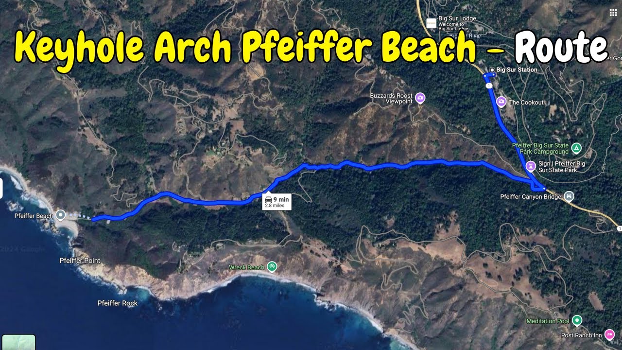 pfeiffer கடற்கரை வழி | Route to Keyhole Arch at Pfeiffer Beach California | Voice of Vinu
