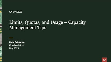 OCI Service Limit and Capacity Management Tips