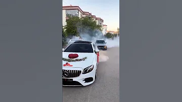 burnout white mercedes benz