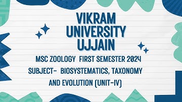Vikram University Ujjain MSc Zoology 1stSem Sub-Biosystematics Taxonomy And Evolution Unit-4 #viral