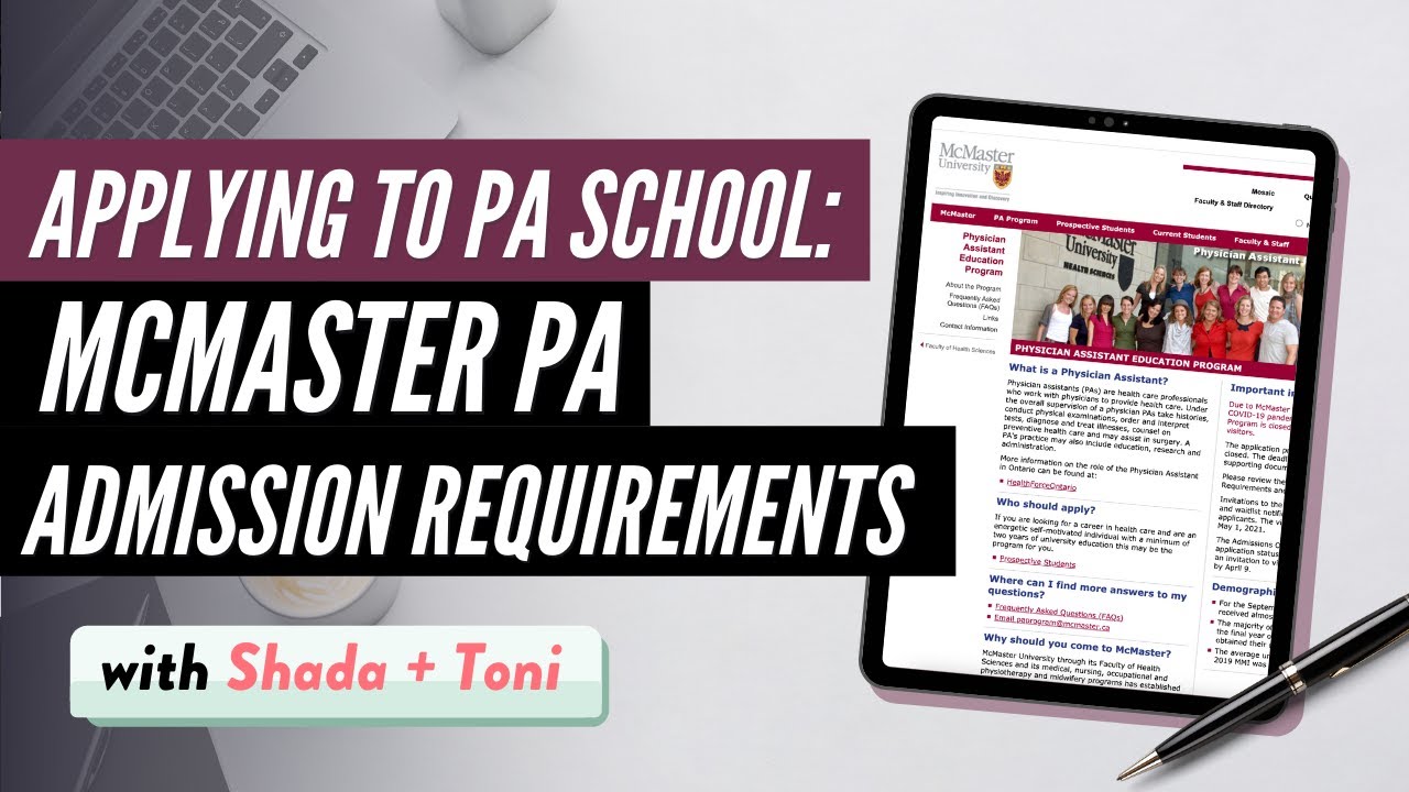 McMaster PA Program Admission Requirements YouTube McMaster PA Program Admission Requirements YouTube