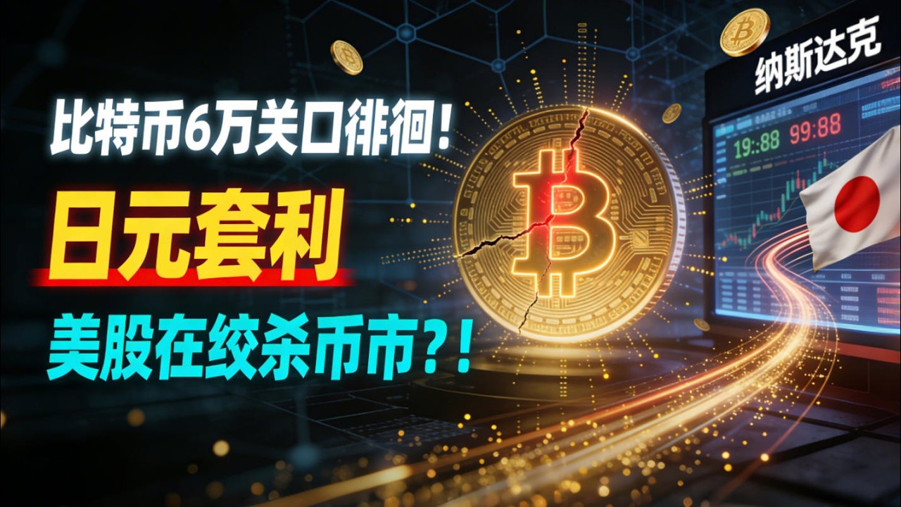 比特币6万关口徘徊！日元套利平仓引爆流动性危机？TGA抽水+美股泡沫正在绞杀币市