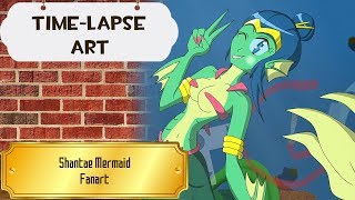 Art Time-Lapse: Shantae Mermaid Fanart