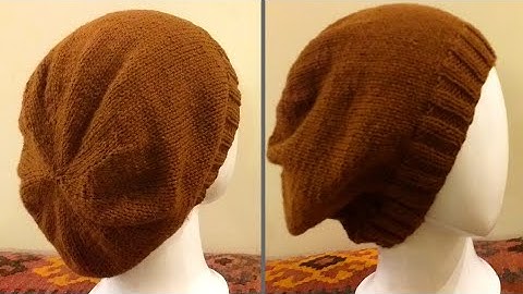 Knit A Slouchy Hat With Straight Needles | Knit Slouchy Beanie Hat With Written Instructions
