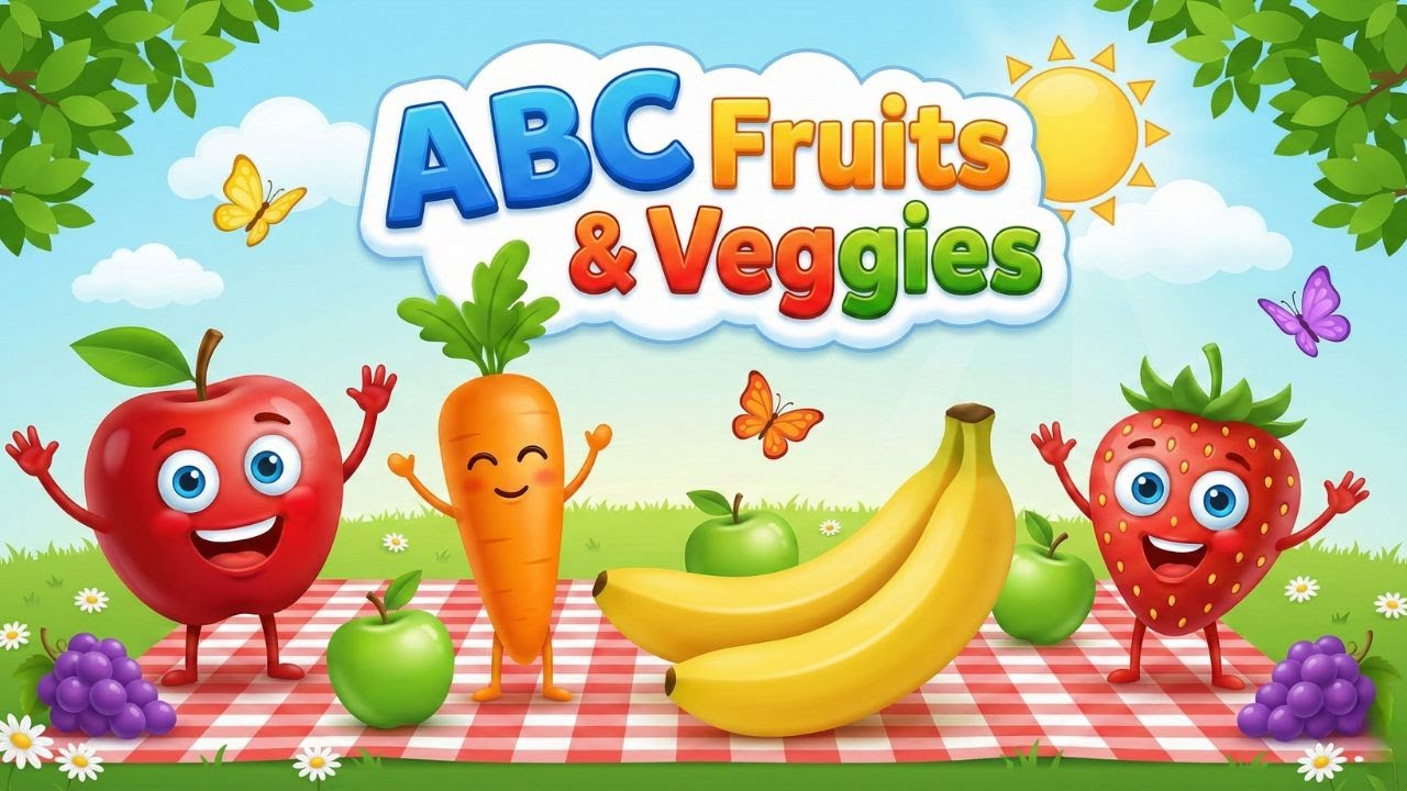 Learn ABCs with Fruits Veggies Animals  | Fun and Easy Alphabet Learning for Toddlers