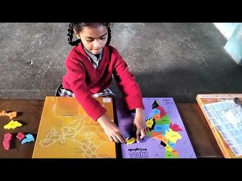 Std 2 Students Attached Map Of India By Puzzle