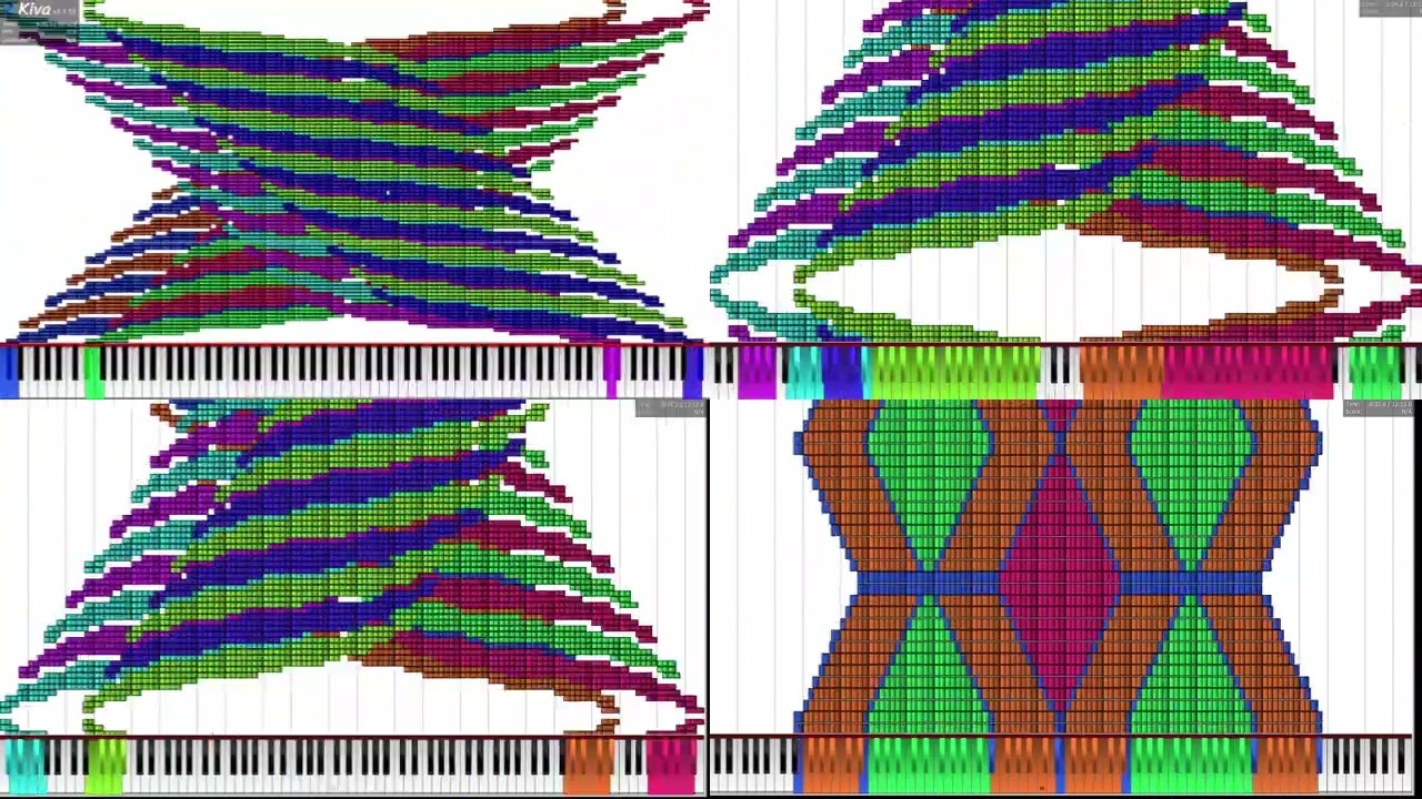 4 midisynths reproduciendo el mismo midi (bajen el volumen)