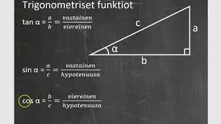 Kurssi 9: Trigonometriaa ja kirjainlaskentaa: osa5: Sivun pituuden laskeminen