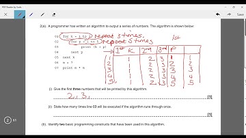 Nested Loops OCR Past Papers