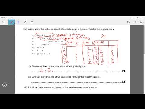 Nested Loops OCR Past Papers