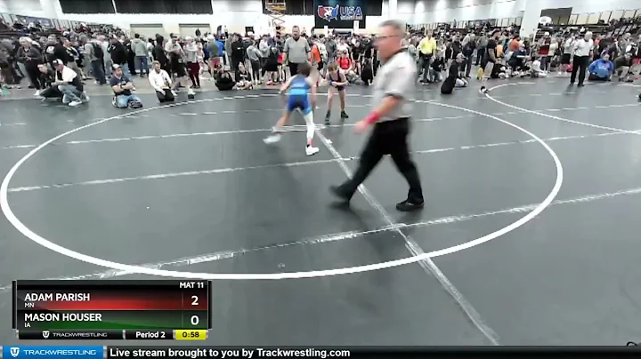 97 Lbs Cons. Round 4 - Adam Parish, MN Vs Mason Ho...