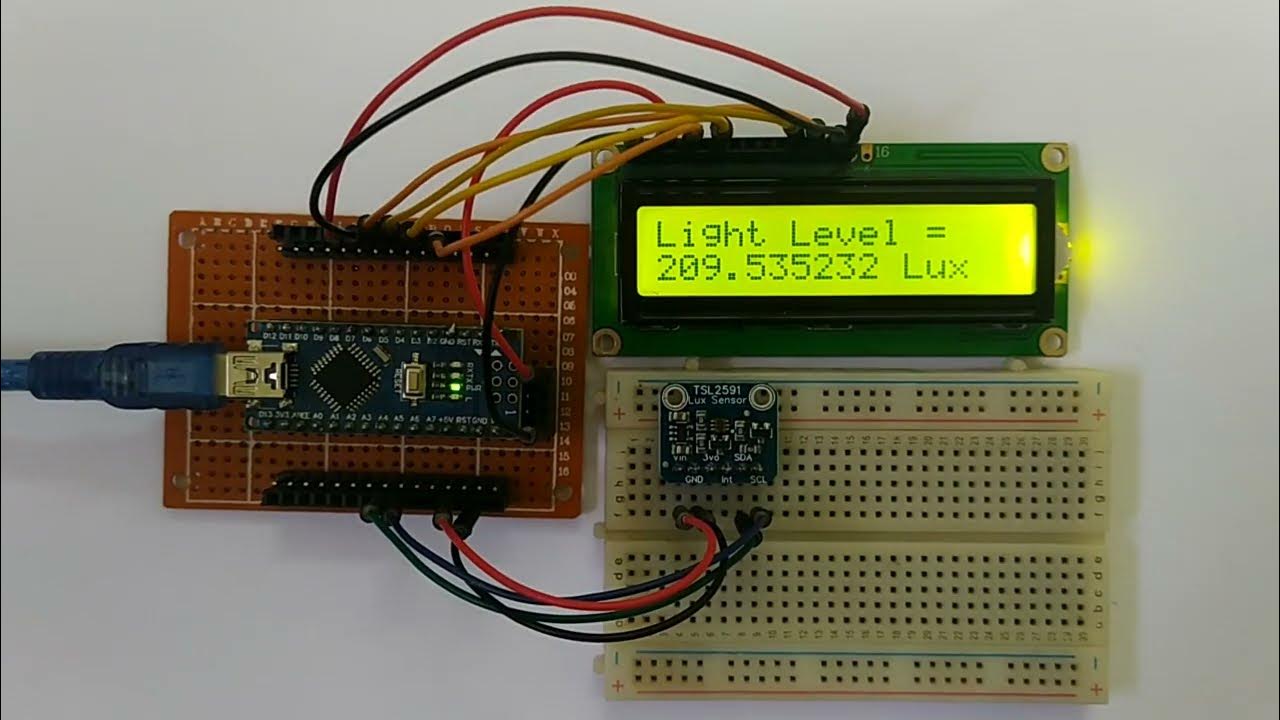 Interfacing TSL2591 light sensor module with Arduino & 1602 LCD - YouTube