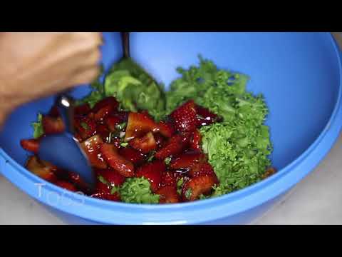 Strawberry Summer Salad with Candied Walnuts and Balsamic