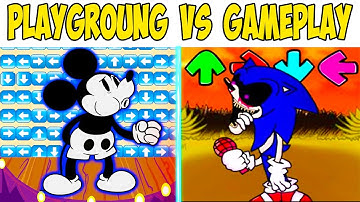 Gameplay VS Playground | FNF Character Test | Mickey Mouse, SONIC.EXE