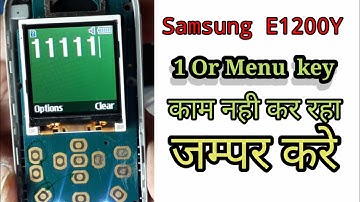 Samsung  E1200y 1, Menu  Key Not Working  Solutions