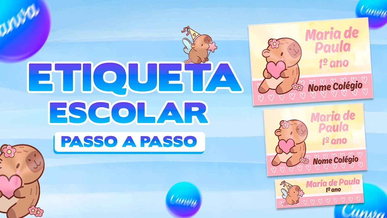 Como Criar Etiqueta Escolar  no Canva | Passo a Passo Fácil