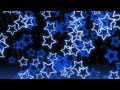 Motion graphics background with soaring blue neon stars