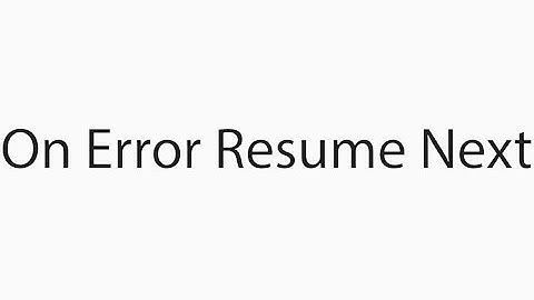 on error resume next