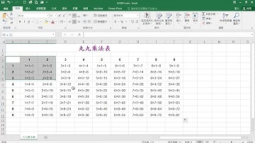 TQC Excel 2019 108 九九乘法表 (有聲錄製)