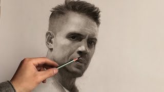 Portrait of a man in Graphite pencil drawing