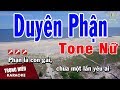 Karaoke Duyên Phận Tone Nữ Nhạc Sống | Trọng Hiếu