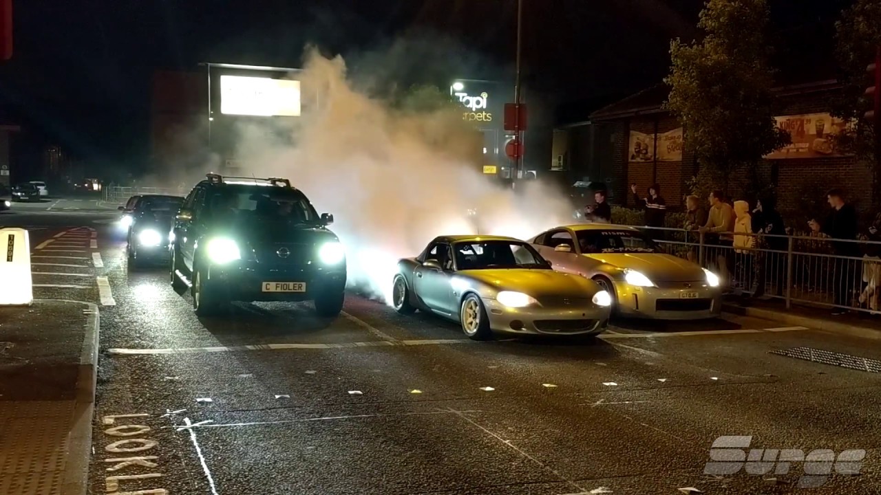 Wrong way! - Cars leaving SouthSitting car meet in Guildford - 19th May 2018